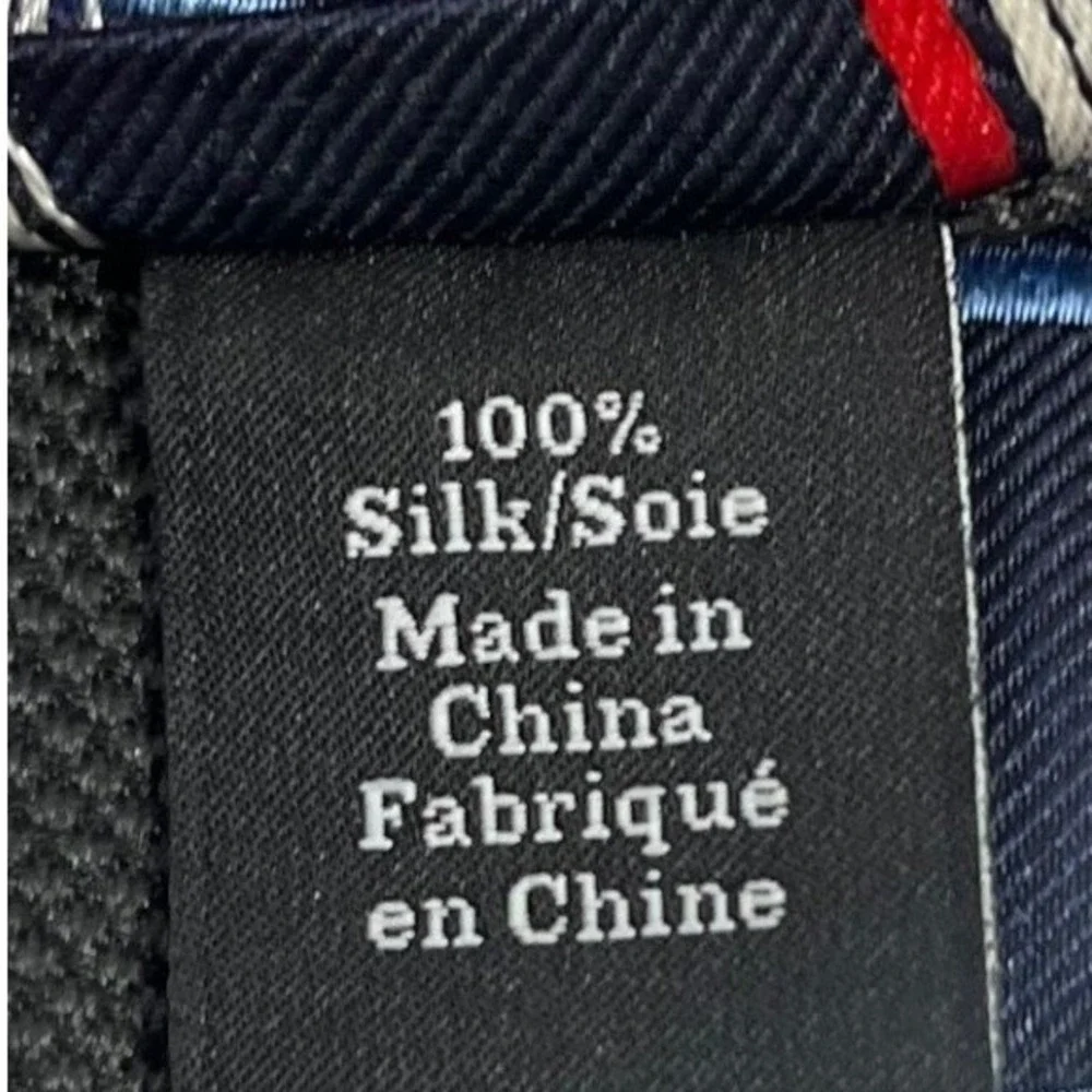 Nordstrom Men's Shop Red White Blue‎ Classic Windowpane Check Silk Tie